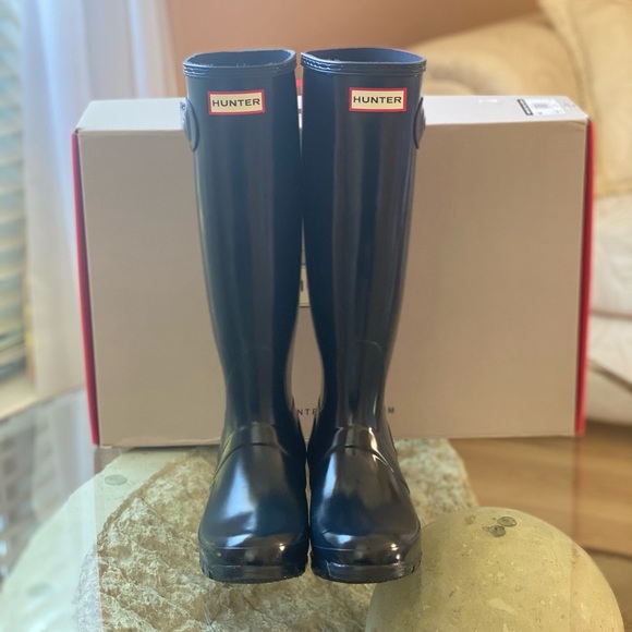 ☔️🆕 CLASSIC HUNTER BOOT GLOSS NAVY BLUE☔️ - Picture 4 of 13